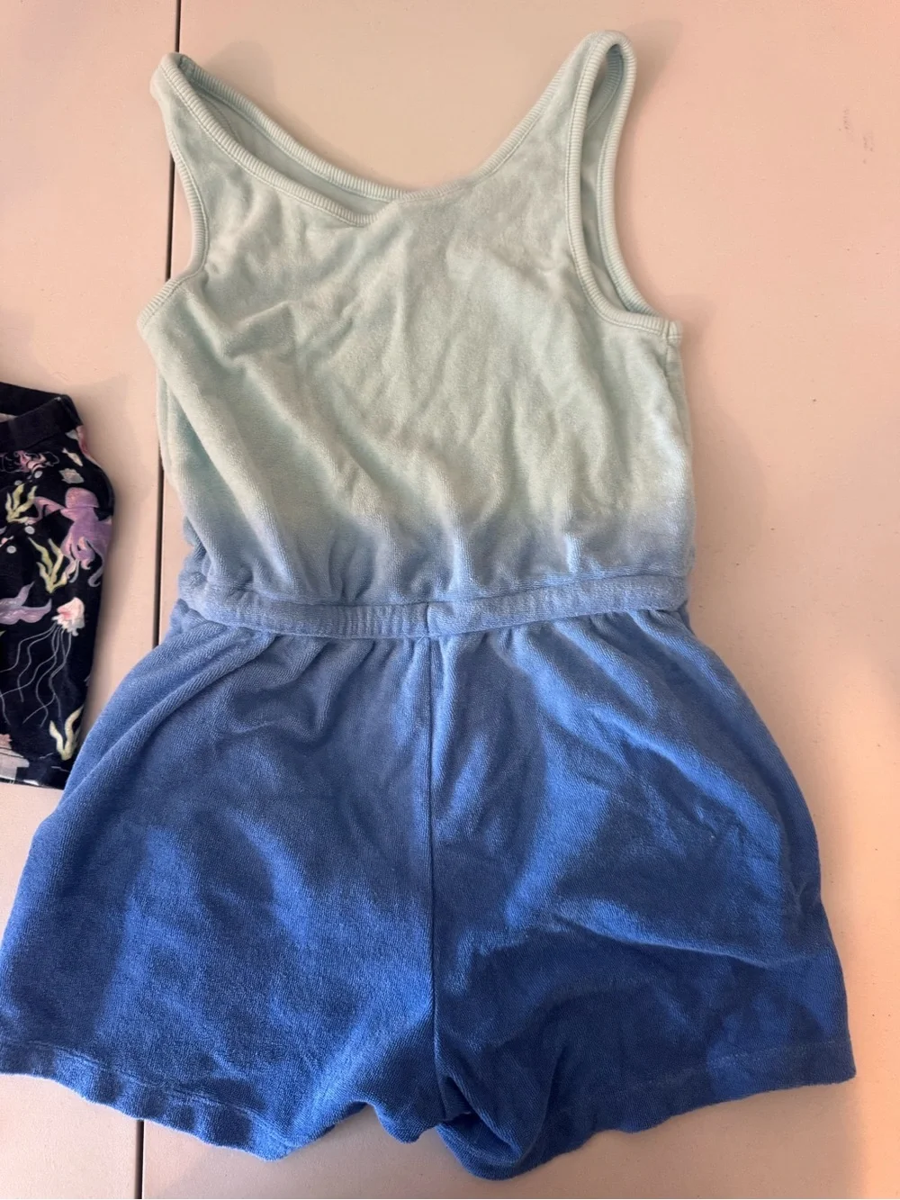 Girls size 6/7 summer lot.Terrycloth tank romper, pajama set,1/4 long sleeve top
